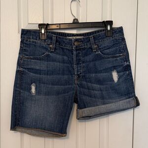 Vince Dark Blue Distressed Button Fly Jeans Shorts. Create a bundle and save!